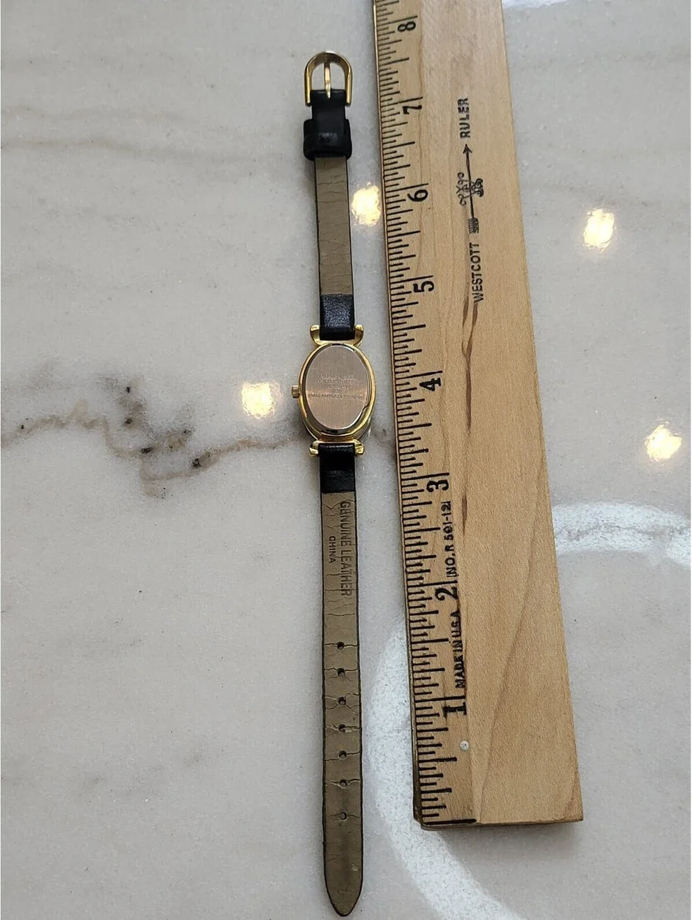 Armitron Now Womens Watch Diamond 75/3248 18mm Gold Tone Case Black Dial EUC
